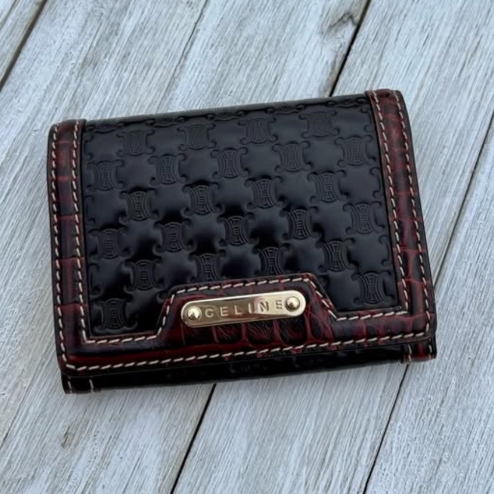 CELINE Card Case Card Holder Wallet Purse Patent Leather Triomphe Macadam